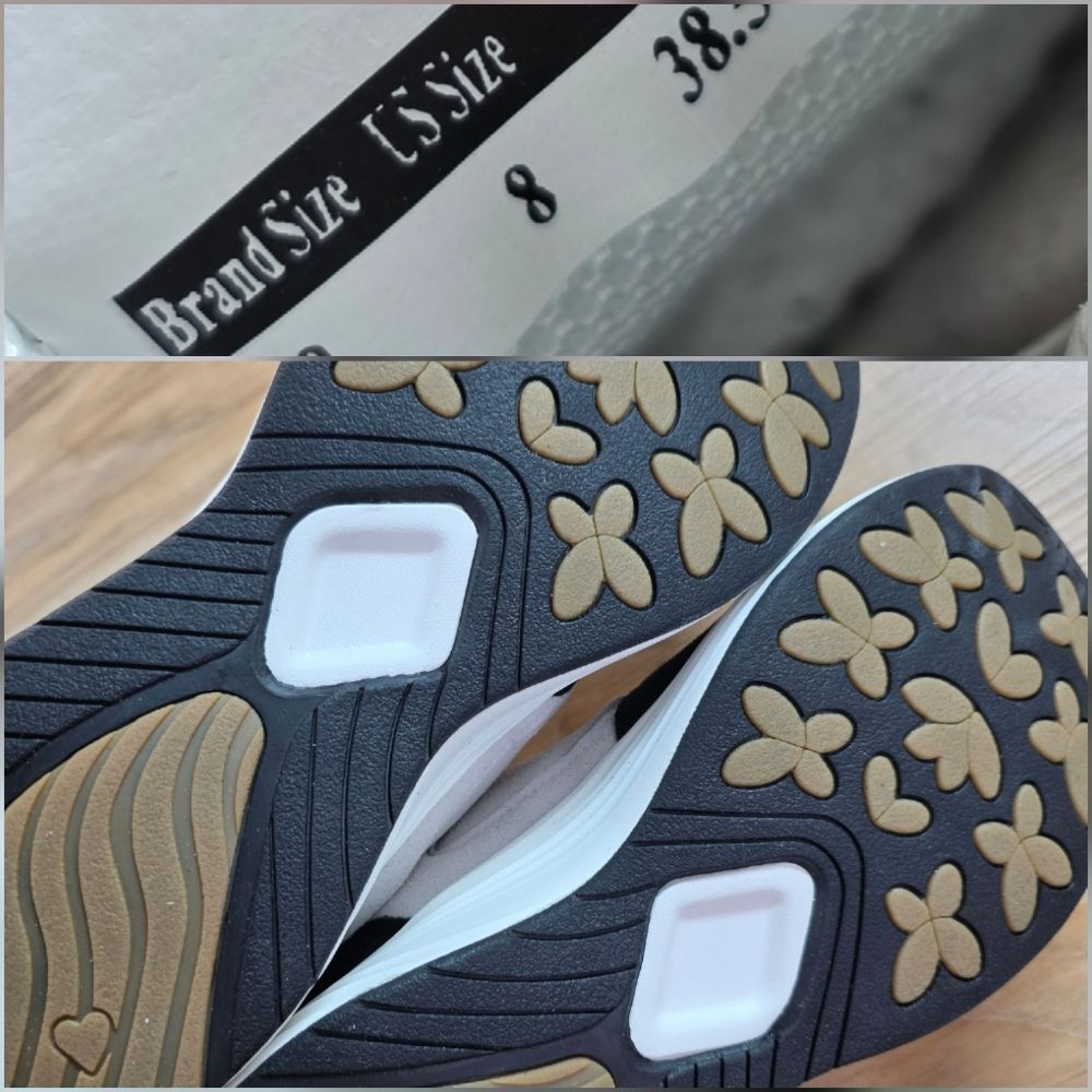 🩵NIB Black & White Cushioned Cross-Training Athletic Shoes Size 8 - Picture 6 of 13